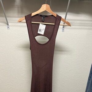 Forever 21 Backless Brown, Floor Length Dress